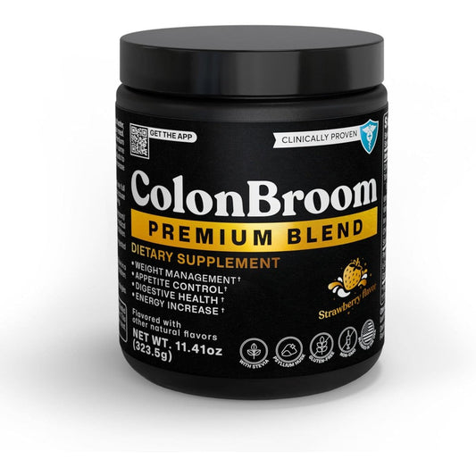 ColonBroom Premium Psyllium Husk Fiber Powder Strawberry front view