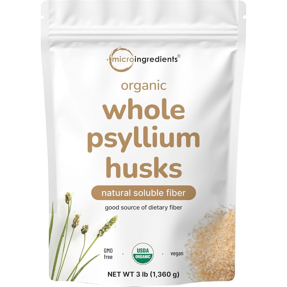 Micro Ingredients Organic Whole Psyllium Husks front pouch view