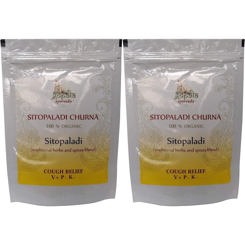 Gopala Ayurveda Organic Sitopaladi Powder front view pack of two respiratory health supplement