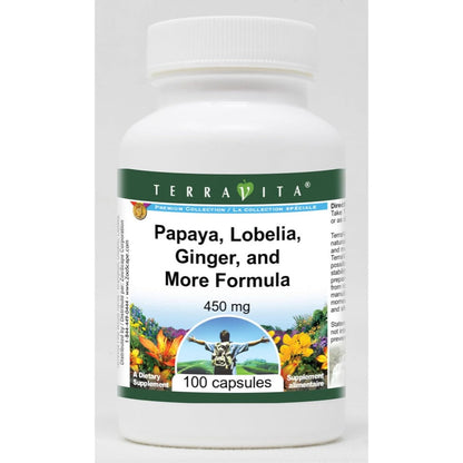 Terravita Papaya and Ginger supplement bottle front view