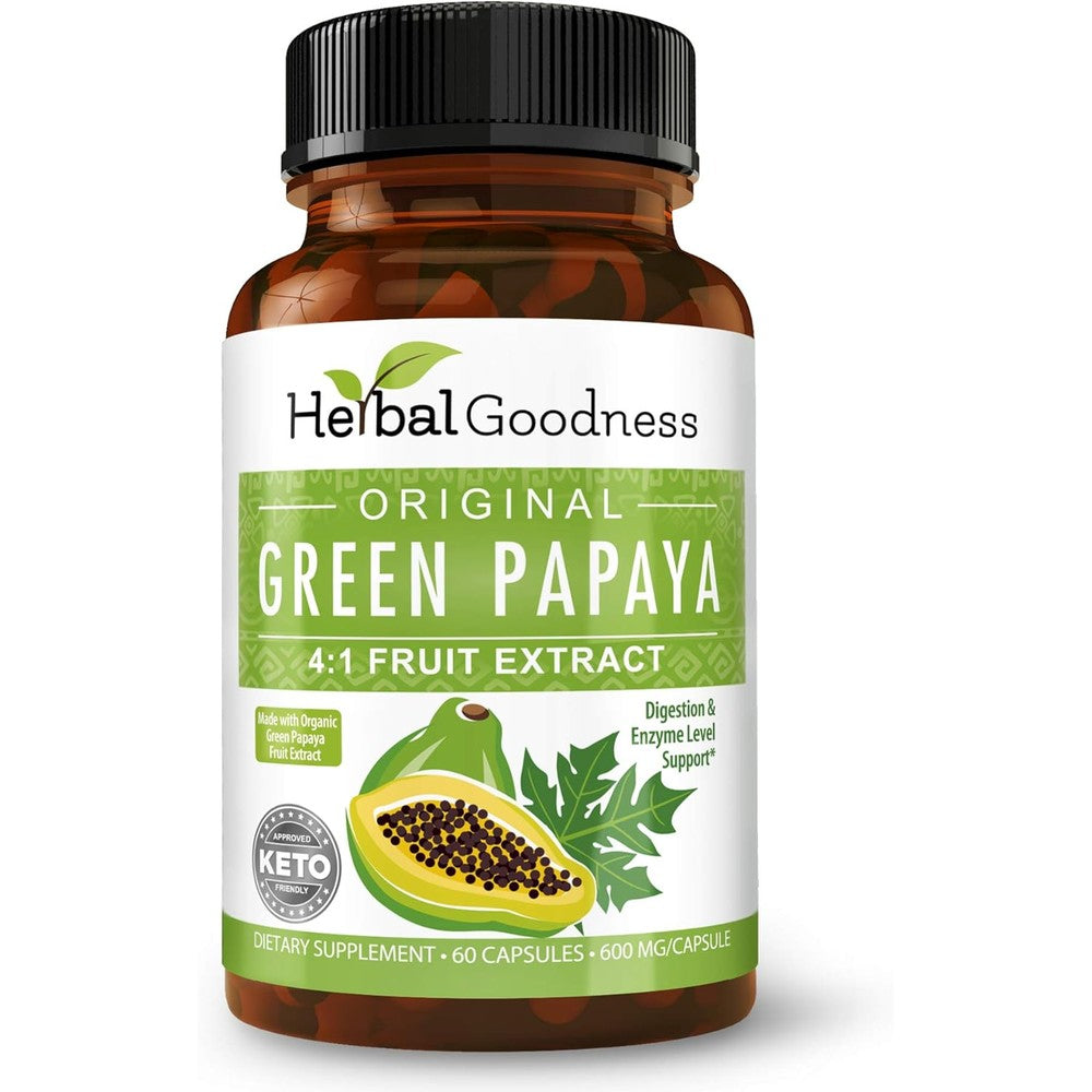 Herbal Goodness Green Papaya Fruit Extract front bottle view