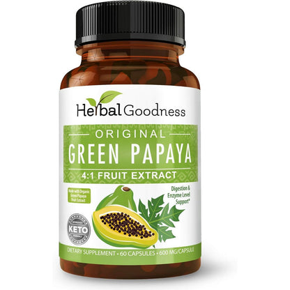 Herbal Goodness Green Papaya Fruit Extract front bottle view