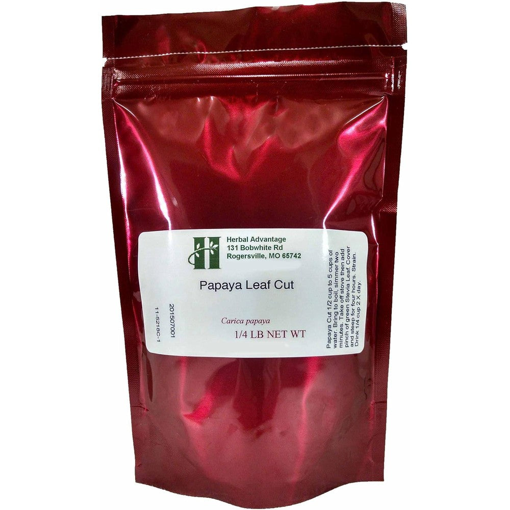 Herbal Advantage Papaya Leaf Organic Tea Cut front view