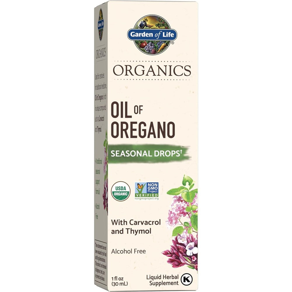 Garden of Life Organics Oil of Oregano liquid supplement front view for immune support