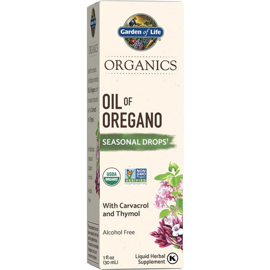 Garden of Life Organics Oil of Oregano liquid supplement front view for immune support