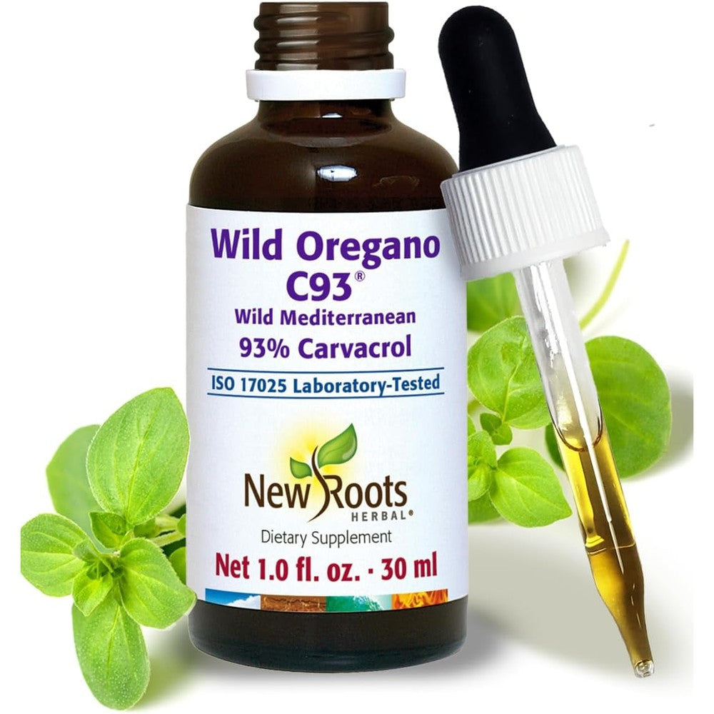 New Roots Herbal Wild Oregano Oil Drops front view bottle for natural immune support