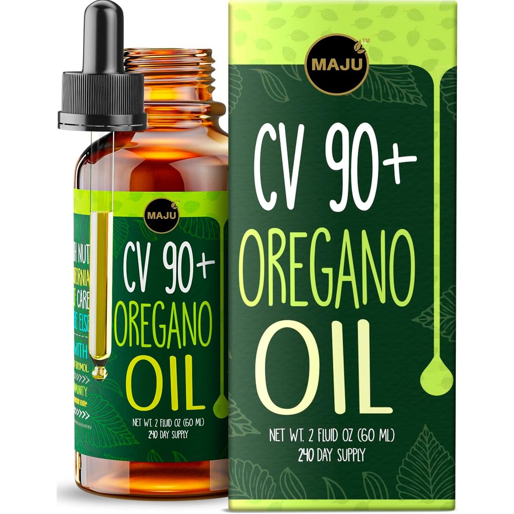 Maju Superfoods Wild Mediterranean Oregano Oil Drops front view bottle for immune support
