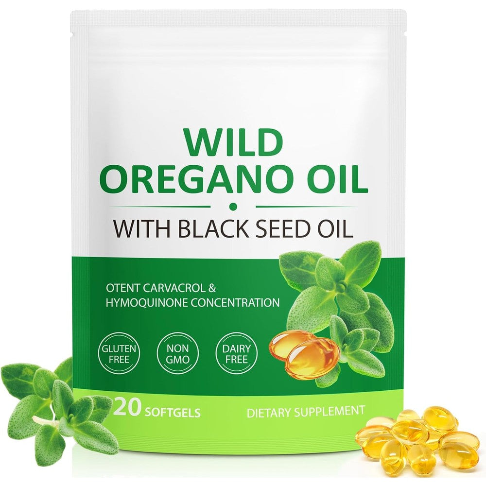 Nenmaokenu Oregano Oil and Black Seed immune supplement bottle front view
