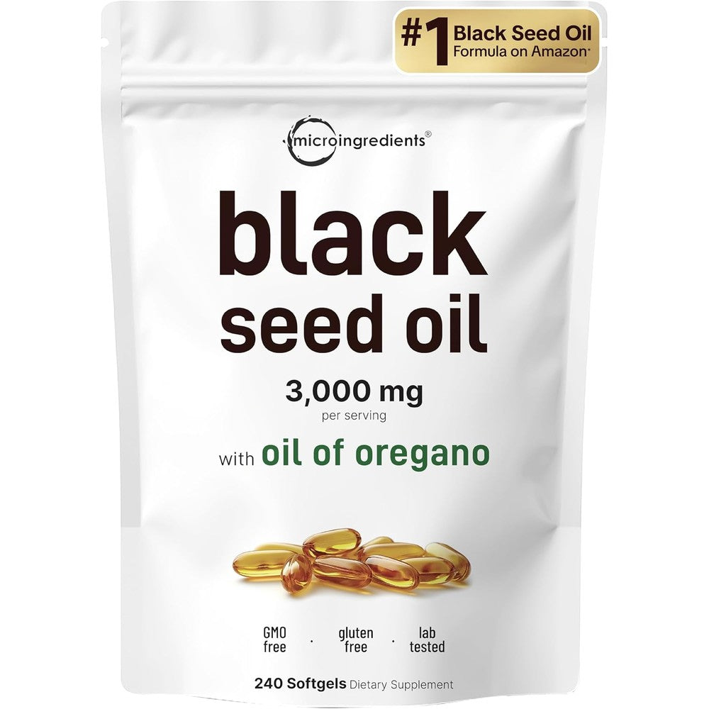 Micro Ingredients Black Seed Oil and Oil of Oregano Pouch Front View