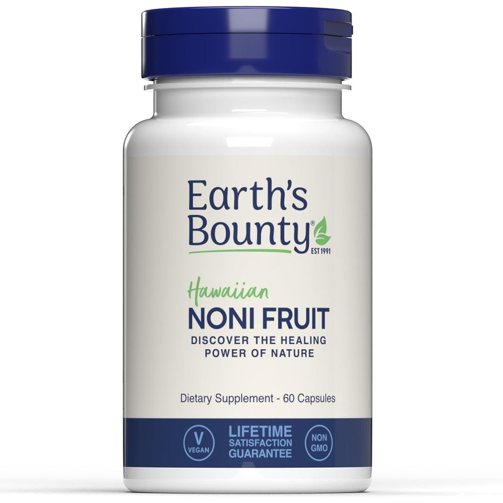Earth's Bounty Hawaiian Noni Fruit Capsules front bottle view