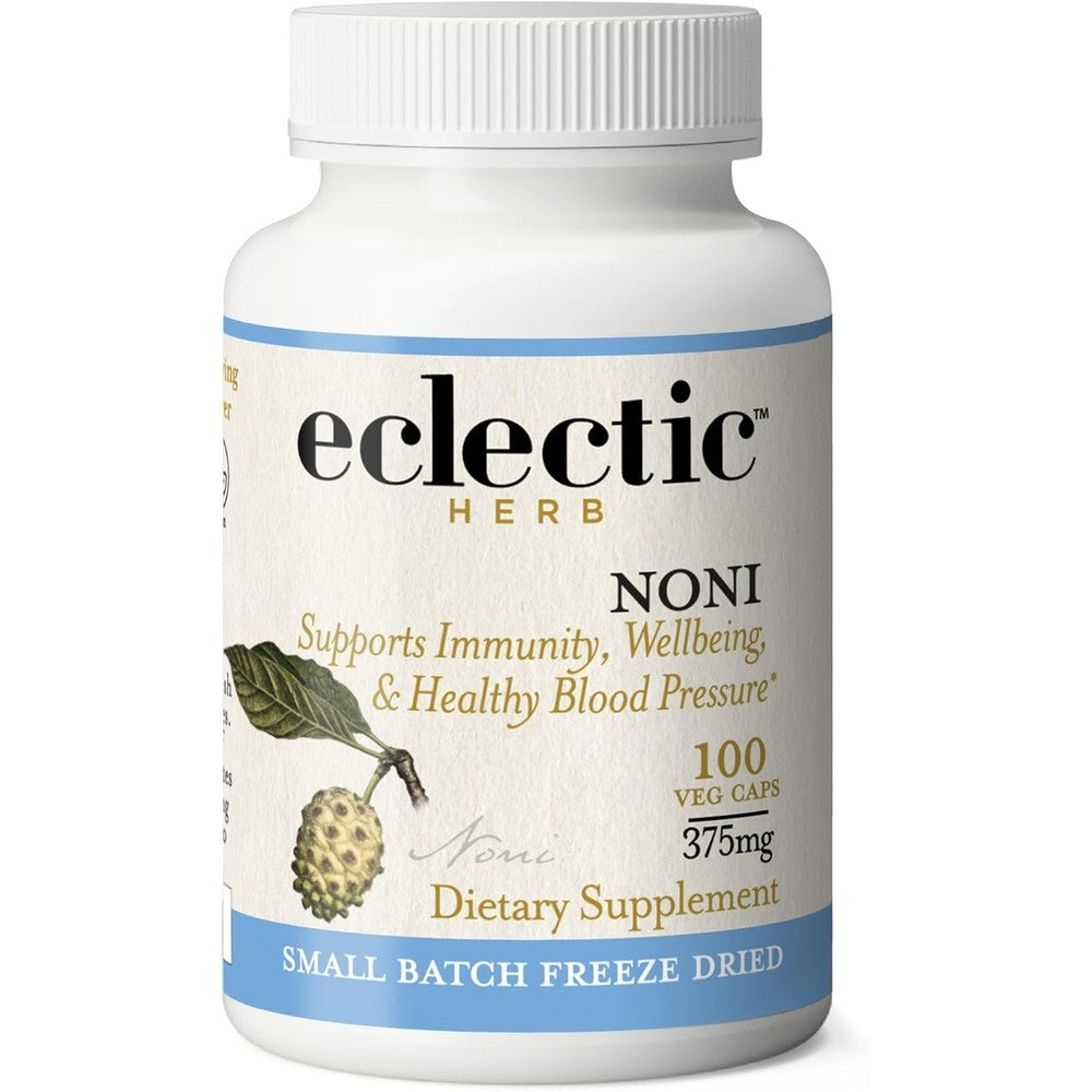 Eclectic Institute Noni Capsules 375mg front view authentic USA import bottle