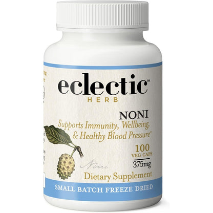 Eclectic Institute Noni Capsules 375mg front view authentic USA import bottle