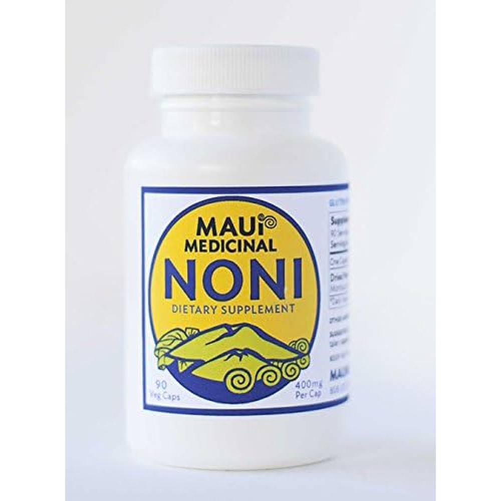 Maui Medicinal Herbs Kona Noni 90 vegetarian capsules front view for immunity support