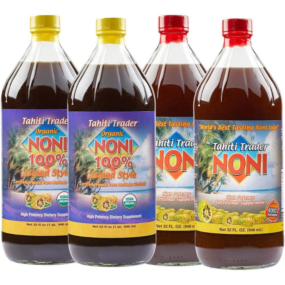 Tahiti Trader Mix and Match Noni Juice front view pack of four bottles