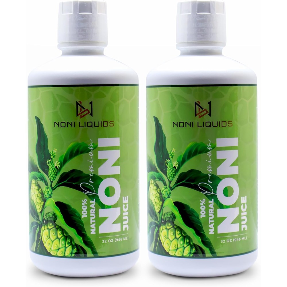 Noni Liquids Pure Hawaiian Noni Juice front view pack of two bottles for daily immunity support
