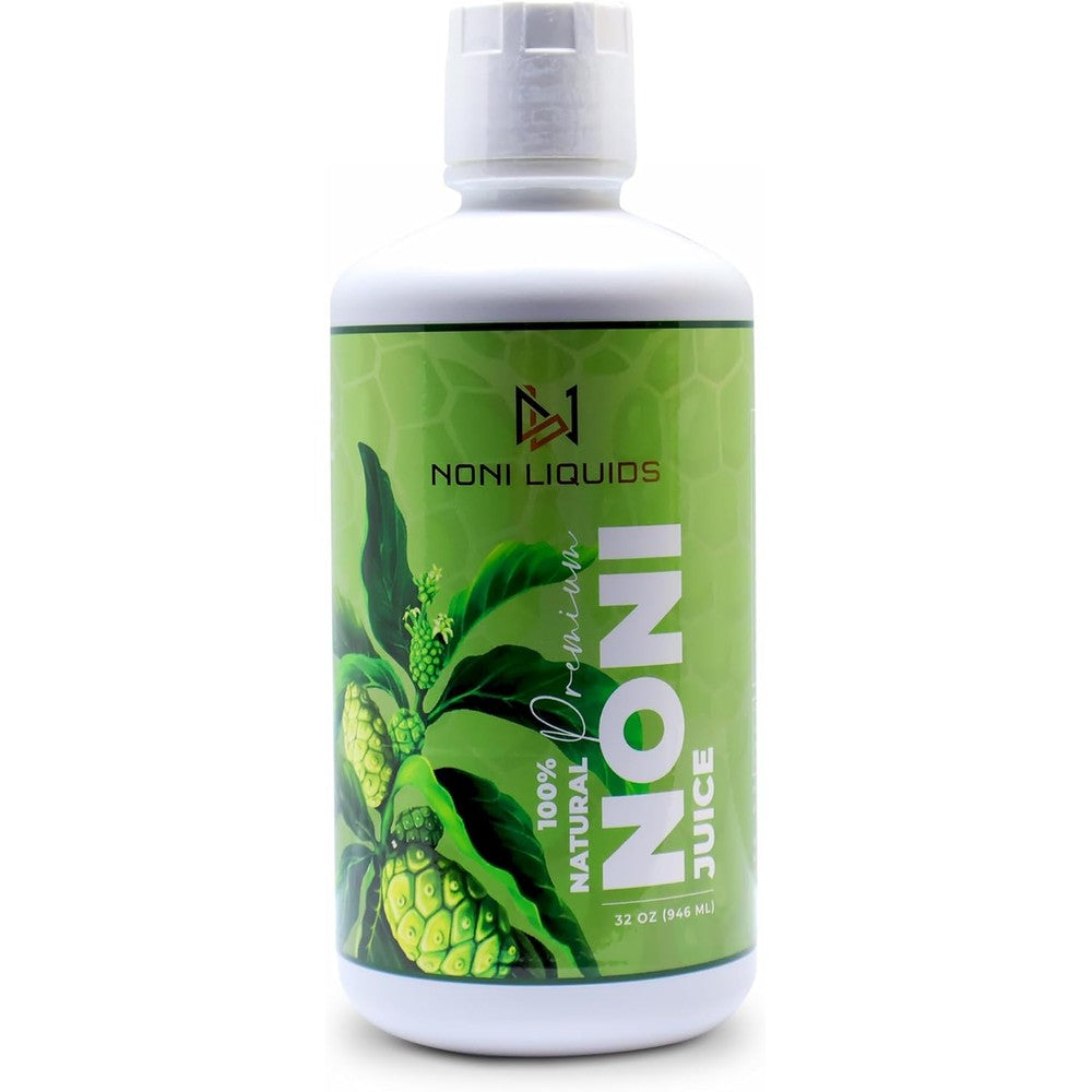 Healing Noni Pure Hawaiian Noni Juice 32 Ounce front view bottle for immune system support.