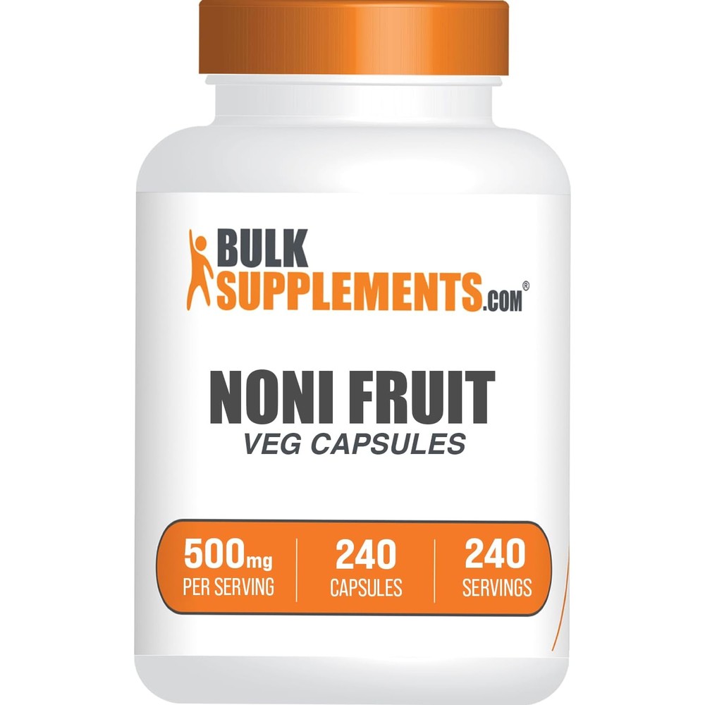 BulkSupplements Noni Fruit Extract 240 vegetarian capsules front view authentic USA superfood supplement
