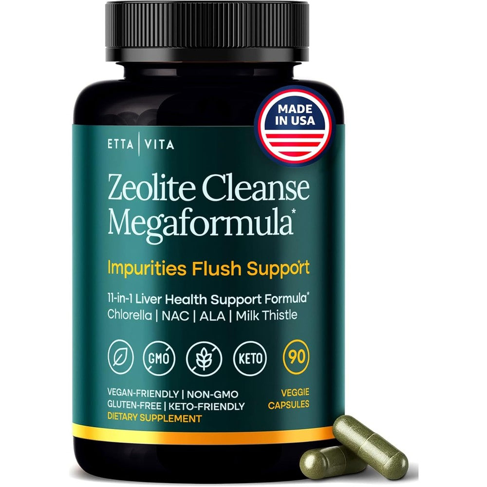 Etta Vita Liver Cleanse Zeolite Supplement front view premium heavy metal detox