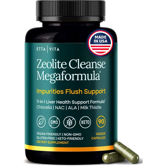 Etta Vita Liver Cleanse Zeolite Supplement front view premium heavy metal detox
