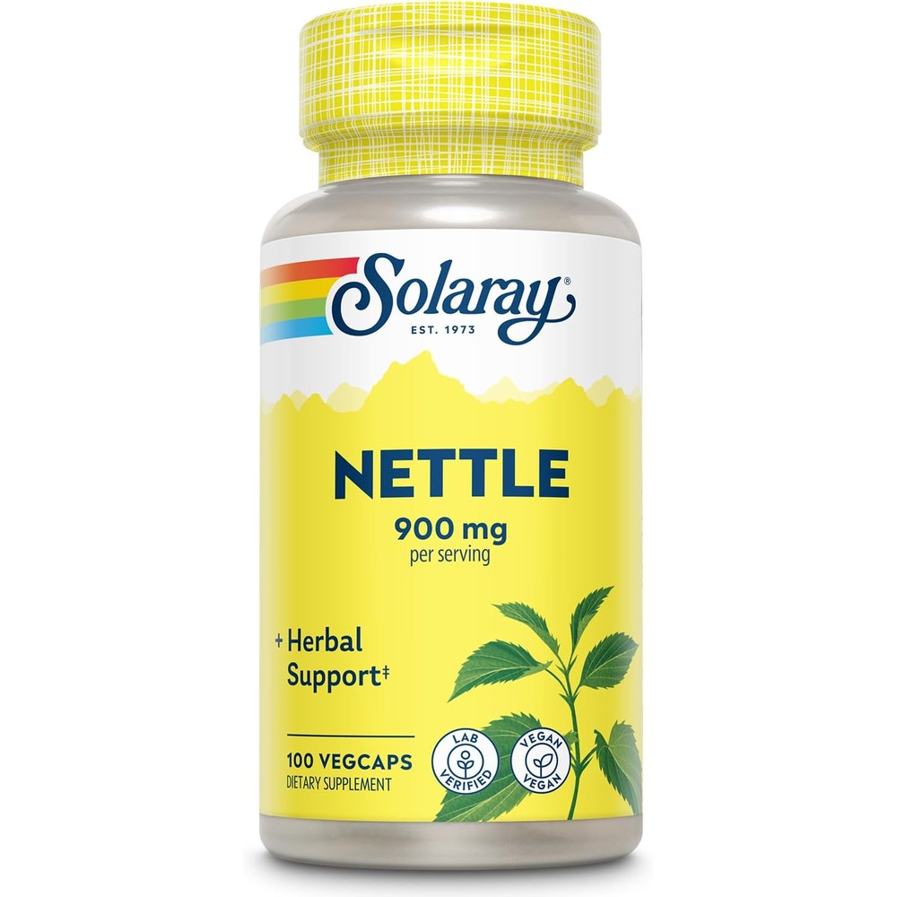 Solaray Organic Nettle Leaf 900 mg dietary supplement bottle front view