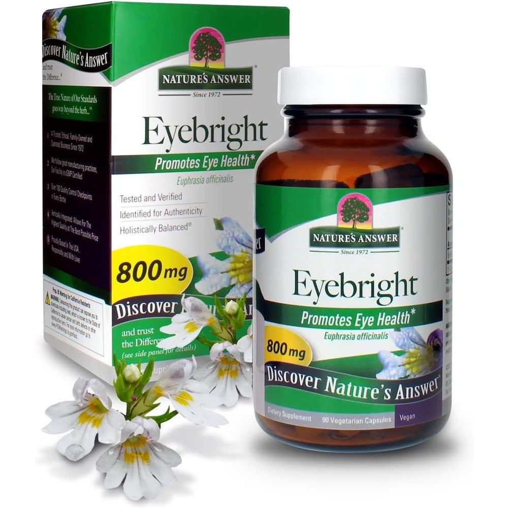 Nature's Answer Eyebright Herb 800mg 90 Vegetarian Capsules bottle front view