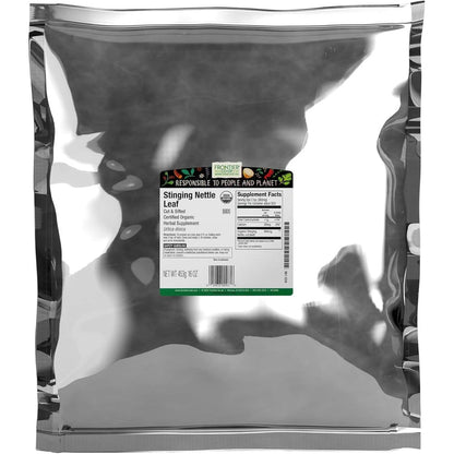 Frontier Co-op Organic Stinging Nettle Leaf 16 ounce bag front view