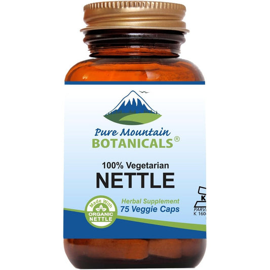 Pure Mountain Botanicals Stinging Nettle Leaf capsules bottle front view