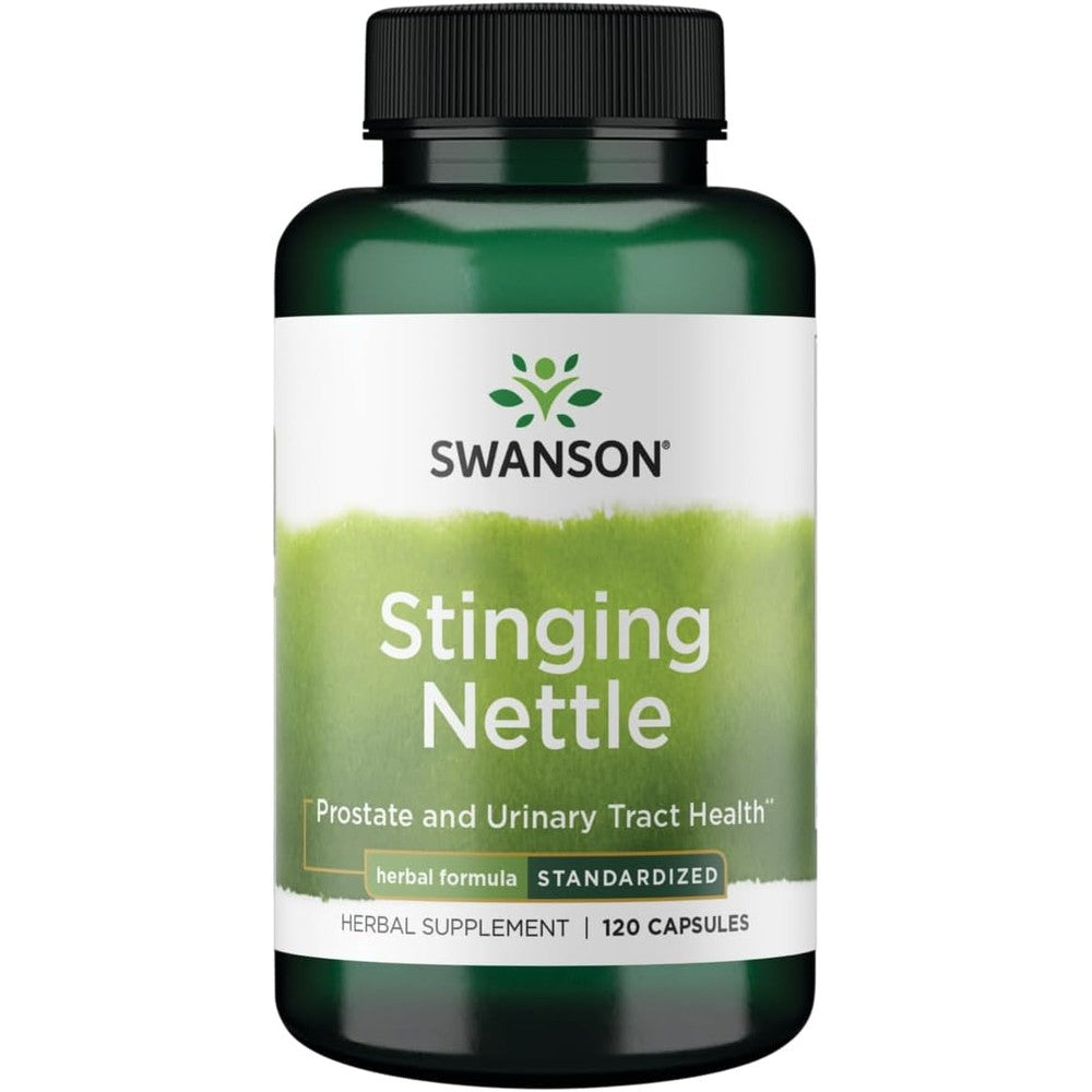 Swanson Stinging Nettle Leaf and Root 120 capsules bottle front view