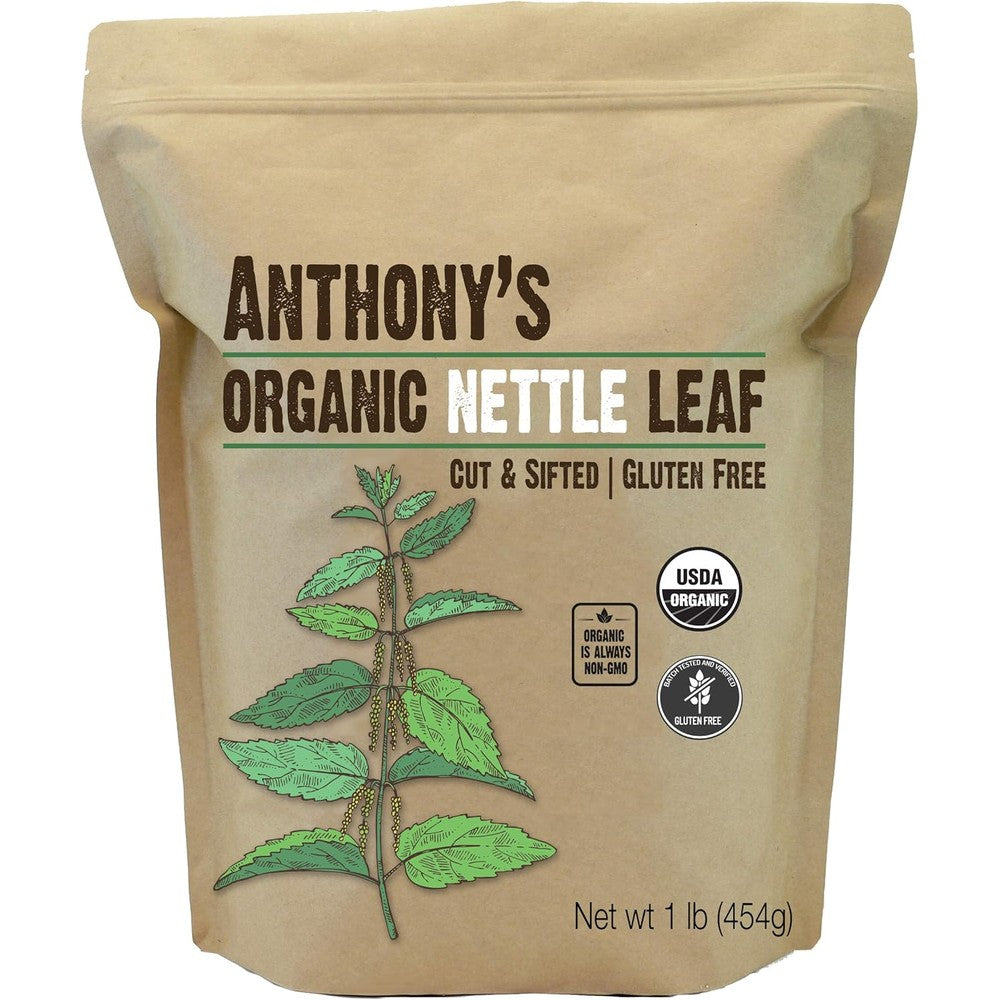 Anthonys Organic Nettle Leaf 1 pound bag front view