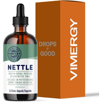 Vimergy Organic Nettle Liquid Extract front view bottle for bone health