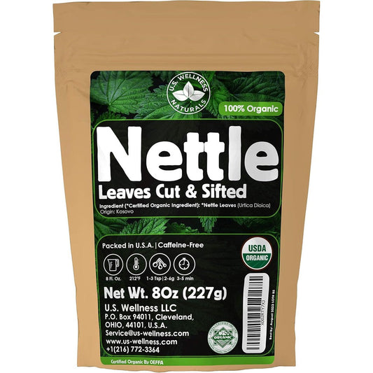 U.S. Wellness Naturals Organic Nettle Tea 8 Ounce front view package