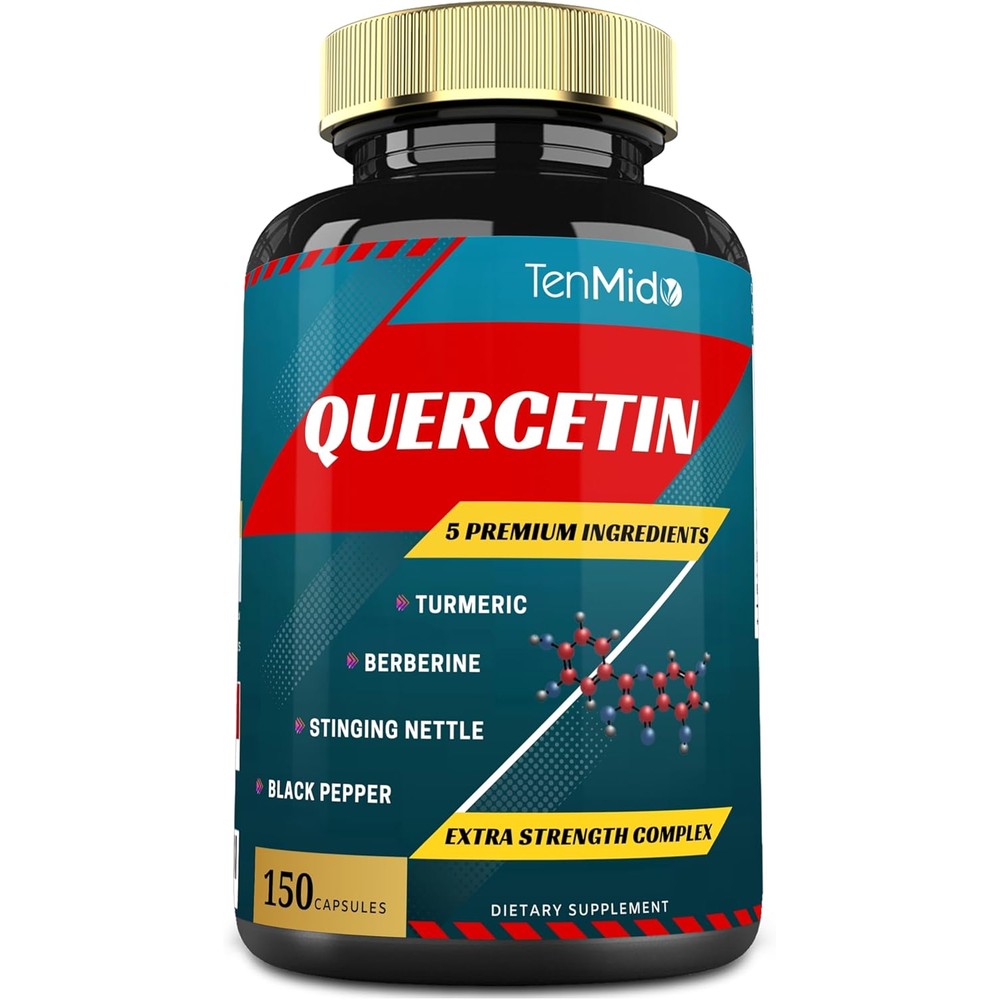 Tenmido Quercetin 3550 mg 150 capsules bottle front view for immune support