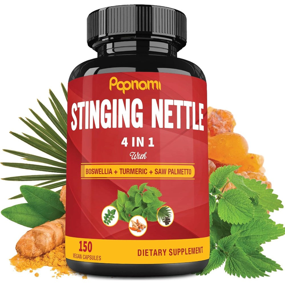 Papnami stinging nettle extract capsules bottle front view showing joint support benefits
