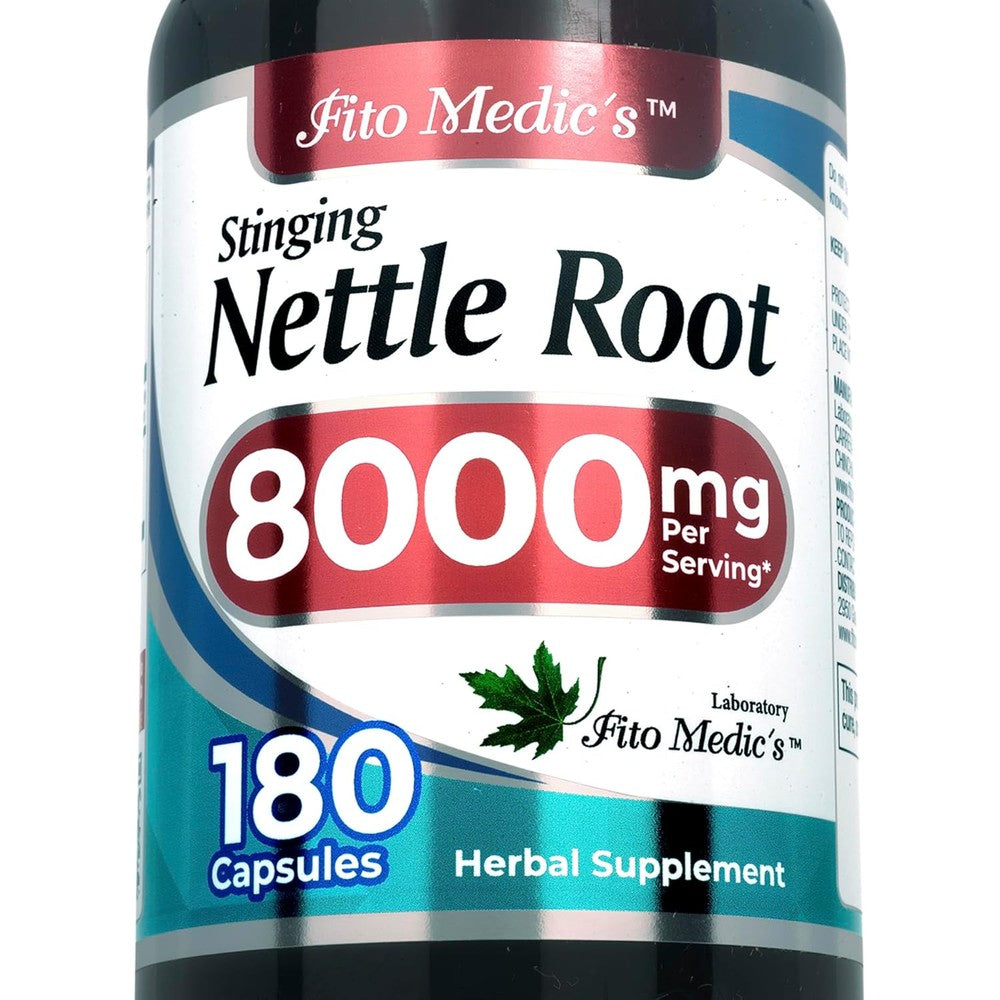 Fito Medics Lab Stinging Thistle Nettle Root 8000mg front view bottle containing 180 capsules