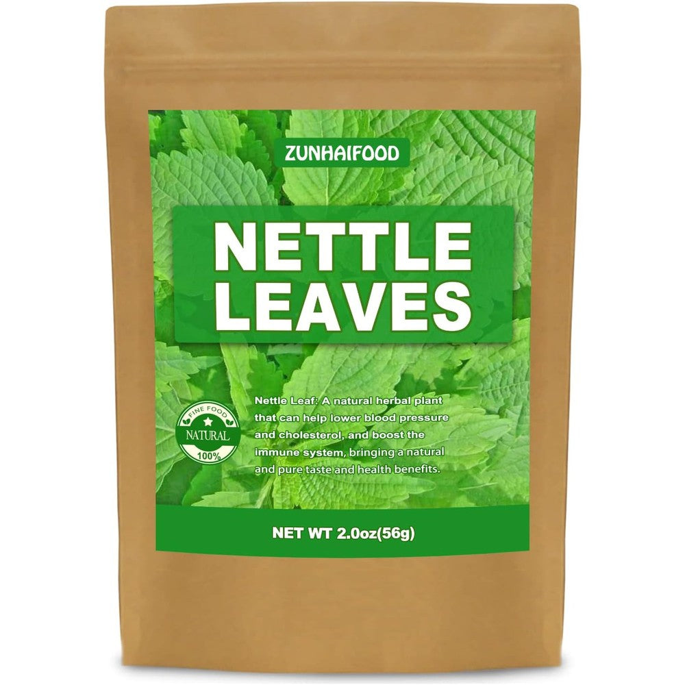 Zunhai Food Premium Whole Nettle Leaves pouch front view for natural herbal tea