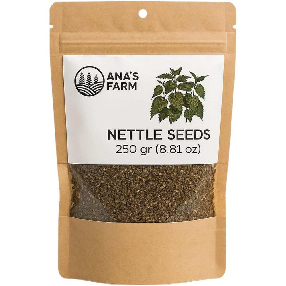 Generic Natural Stinging Nettle Seed Powder pouch front view for dietary supplement use.