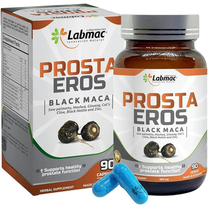 Prosta Eros Prostate Support Supplement front bottle view showing 90 capsules label.
