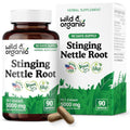Wild and Organic Stinging Nettle Root Capsules front view for urinary support wellness.