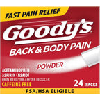 Goody's Back and Body Pain Relief Powder front packaging for fast ache relief