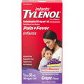 Tylenol Infants Oral Suspension grape flavor front view fever relief medicine