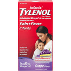 Tylenol Infants Oral Suspension grape flavor front view fever relief medicine