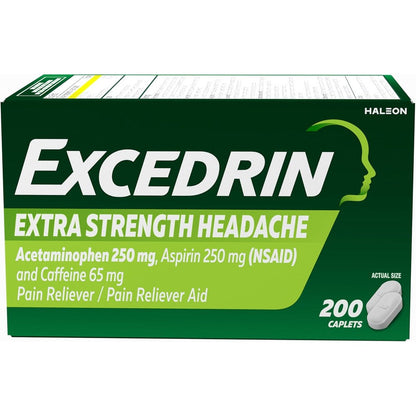 Excedrin Extra Strength bottle front view for headache relief