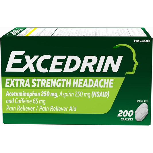 Excedrin Extra Strength bottle front view for headache relief