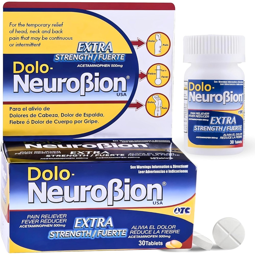 Neurobion Dolo Pain Reliever front view showing 30 tablets packaging.