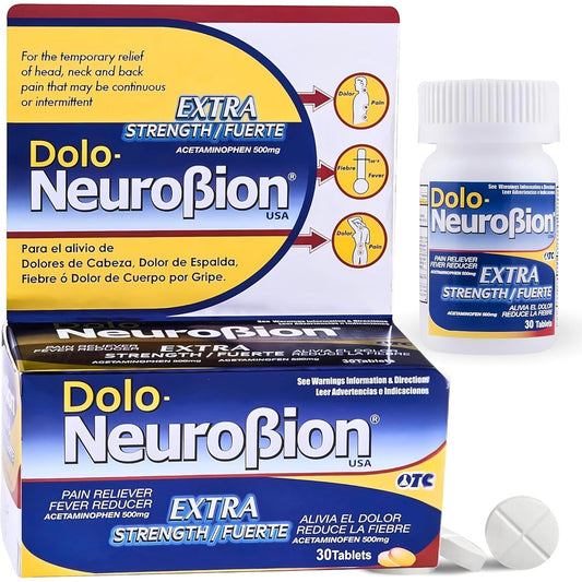 Neurobion Dolo Pain Reliever front view showing 30 tablets packaging.