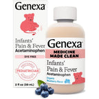 Genexa Infants Clean Acetaminophen front view bottle for baby pain relief.