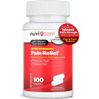 NUVICARE Acetaminophen 500mg Extra Strength front view bottle for headache relief