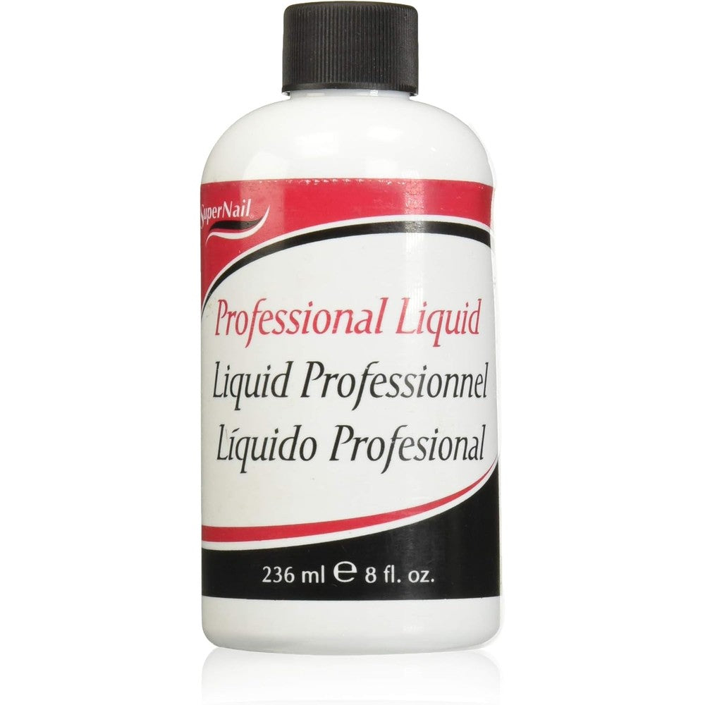 Super Nail Supermax professional monomer liquid 8 fluid ounce front view bottle for salon acrylic nail extensions