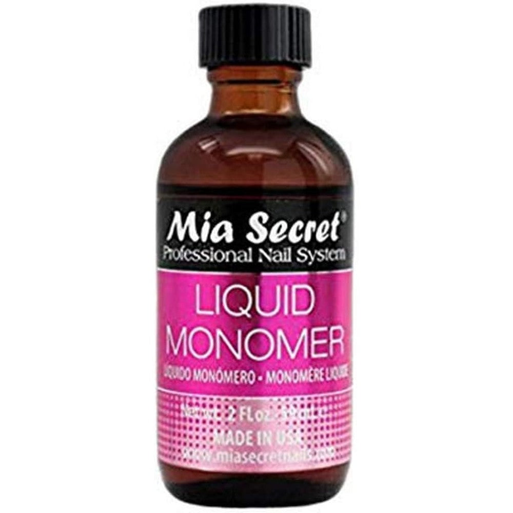 Mia Secret Professional Acrylic Nail System Liquid Monomer two fluid ounce brown bottle front view