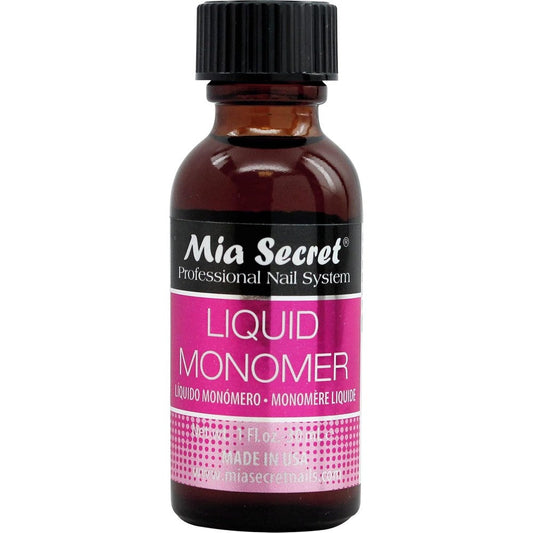 Mia Secret Professional Acrylic Nail System Liquid Monomer 1 Ounce bottle front view salon grade acrylic liquid